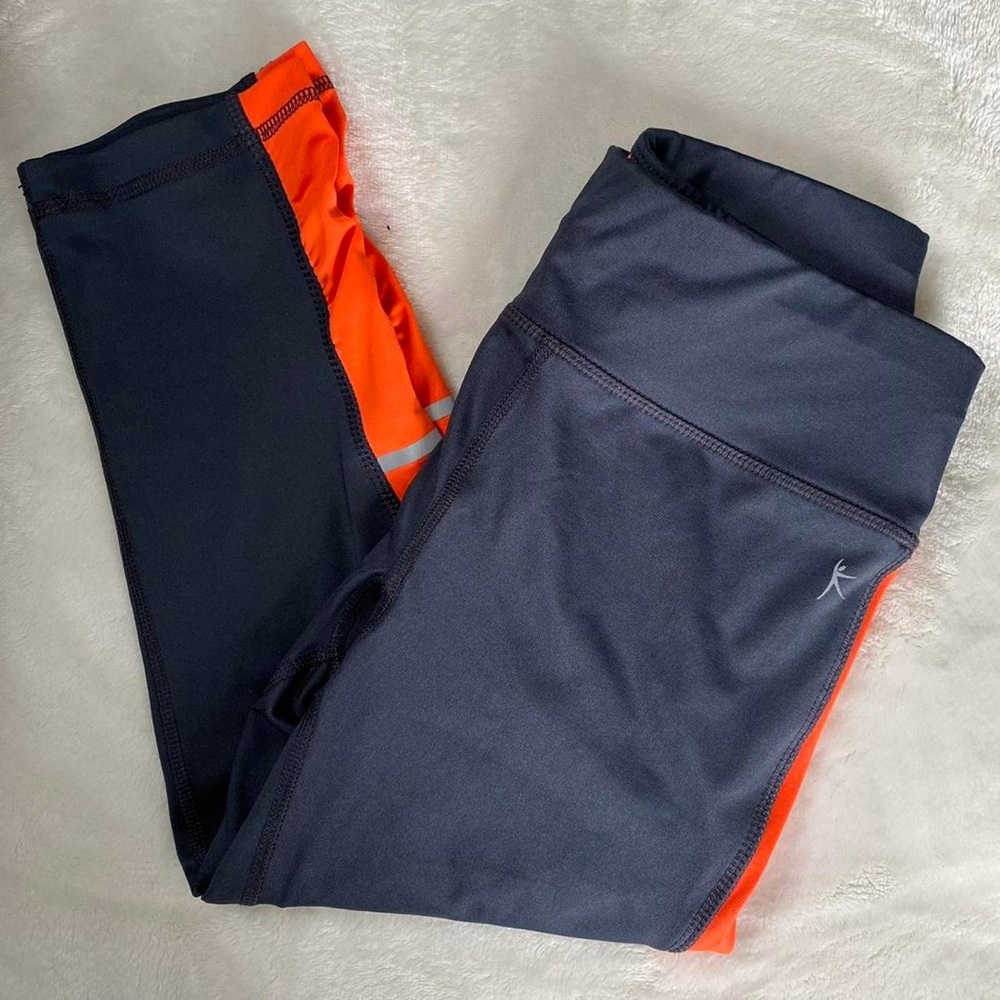 Gray and orange cropped leggings